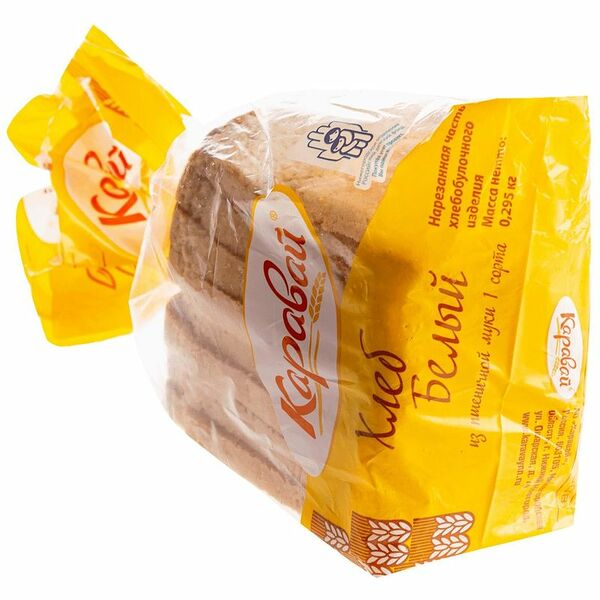 Хлеб пшеничный Каравай Белый половинка в нарезке 175 г