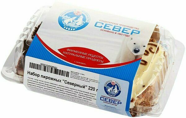 Набор пирожных Север-Метрополь Северный, 3 шт 220г