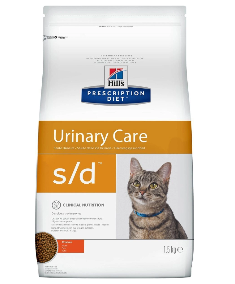 

Корм сухой Hill's Prescription Diet s/d Urinary Care при лечении и профилактике МКБ с курицей для кошек 1.5кг