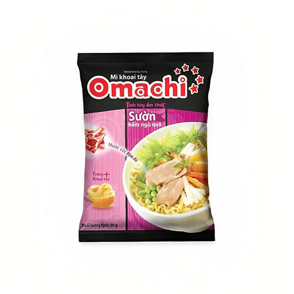 Лапша б/п Omachi со вкусом ребрышек, 80 г