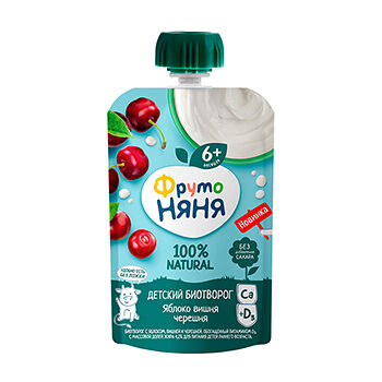 Биотворог Фрутоняня со вкусом яблока вишни и черешни 4.2%