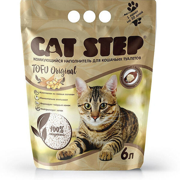Наполнитель комкующийся Cat Step Tofu Original для кошек 6 л