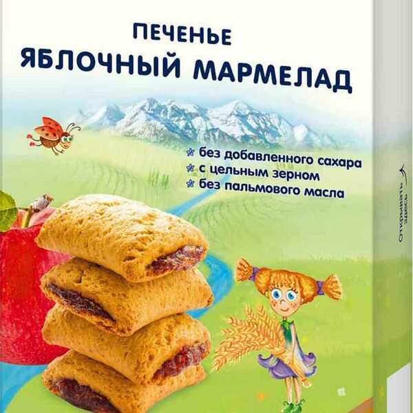 Печенье для всей семьи Fleur Alpine с яблочной пастой, с 3 лет