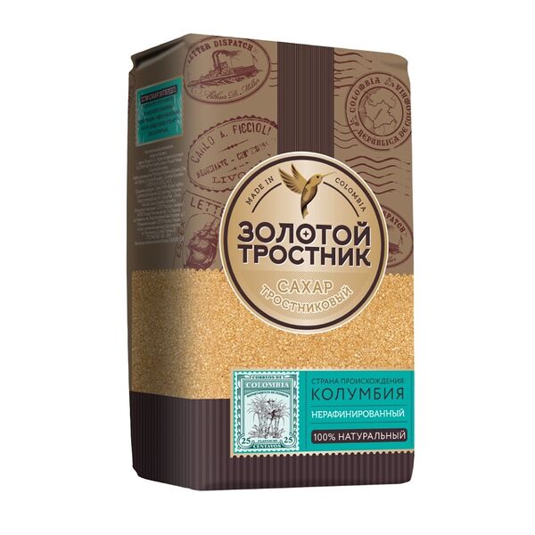 Сахар тростниковый Золотой тростник нерафинированный 900 г