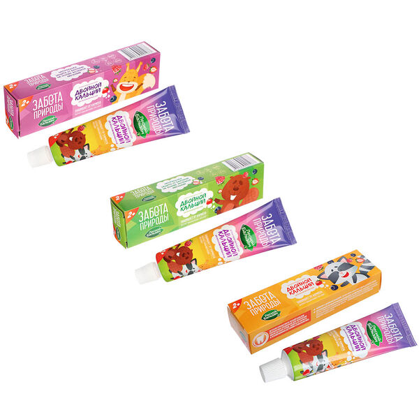 Зубная паста детская лесной бальзам заботы природы, экстракт коры магнолии и алоэ, 3 дизайна, в ассортименте, 50 мл