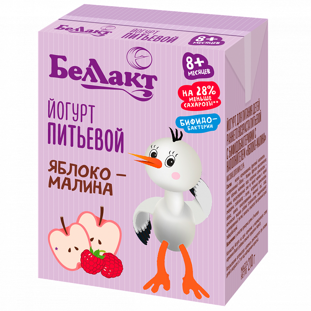 

Йогурт питьевой Беллакт Яблоко-малина с 8 месяцев 2.6% 210 г