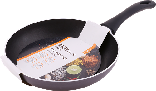 Сковорода HOMECLUB Ginger 24см, штампованный алюминий, антипригарное покрытие, Арт. 44832419