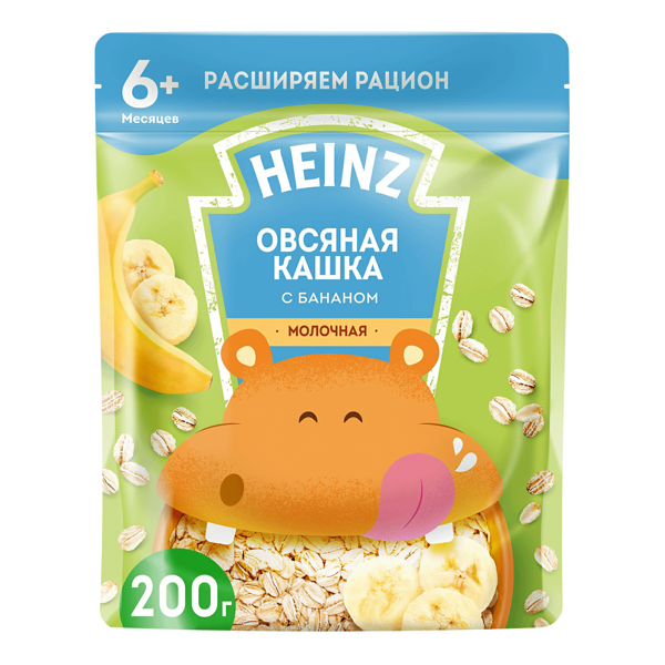 Каша Heinz овсяная молочная банан с 6 месяцев