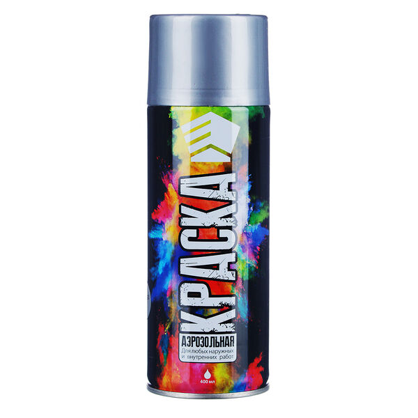 Ермак краска аэрозоль 400мл, металлик, серебристый (9002/100)