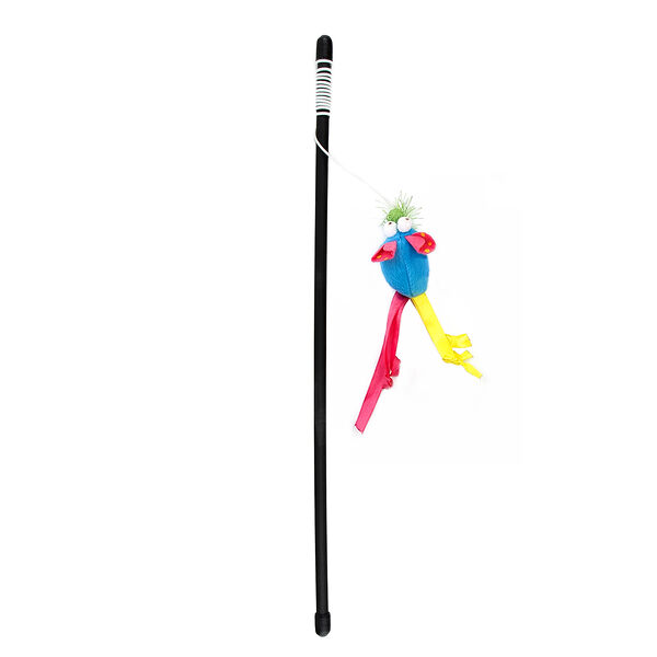 EBI Игрушка для кошек удочка-дразнилка Happy you, голубая, 40см