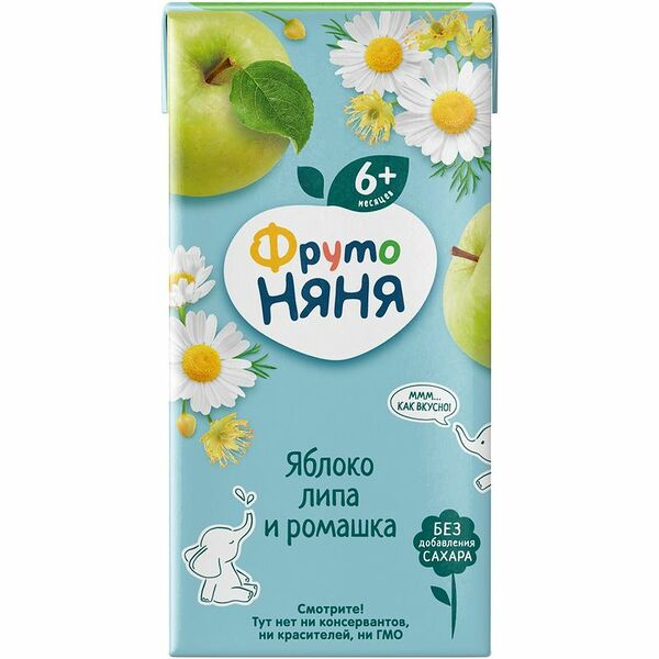 Сок детский осветлённый ФрутоНяня Яблоко, ромашка и липа