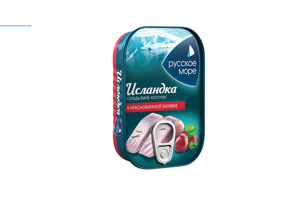 Сельдь филе-кусочки Русское море Исландка в красновинной заливке