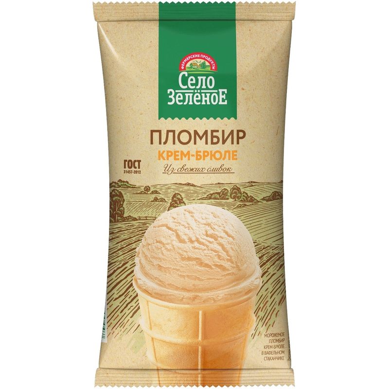 

Мороженое пломбир Село Зеленое крем-брюле 15%, 90 г