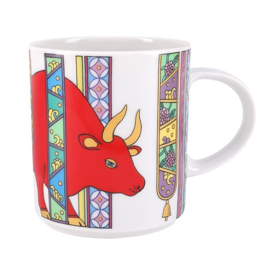 

Кружка Императорский фарфоровый завод Бык красный форма Стандарт 1 шт. Россия