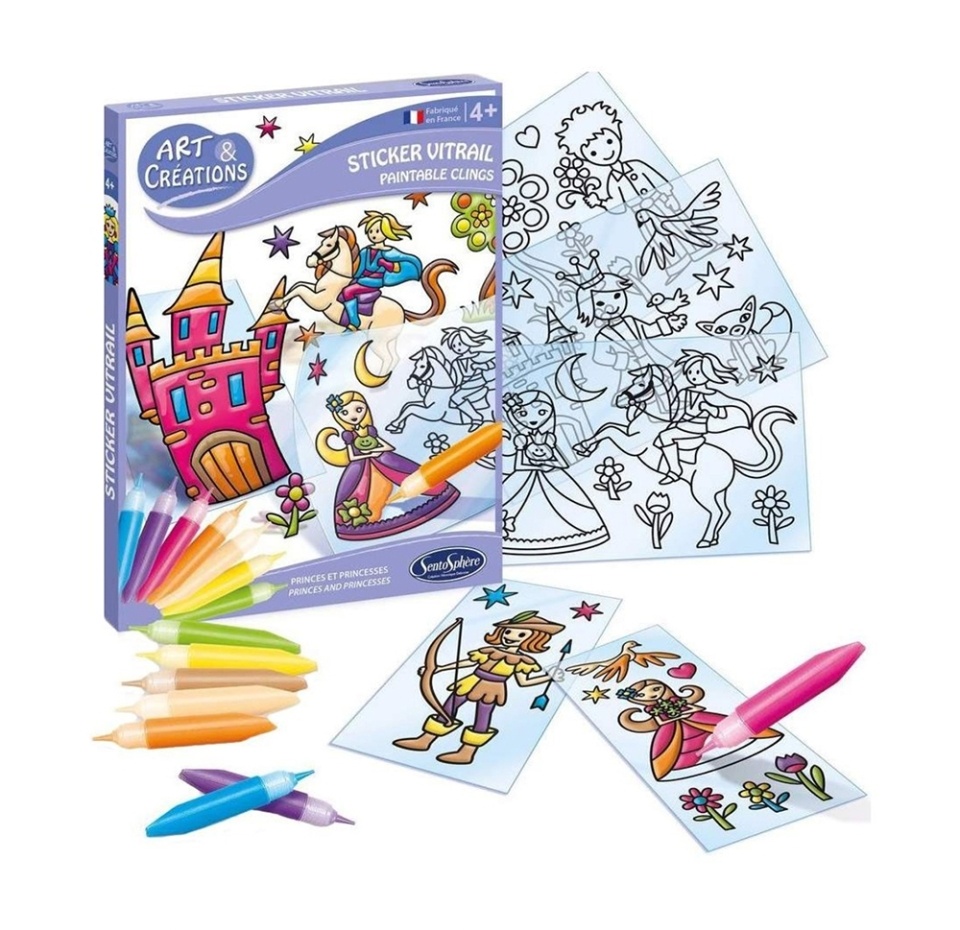 

Набор для создания витража «Принцы и принцессы» 4+, SentoSphere, 1 шт., Франция