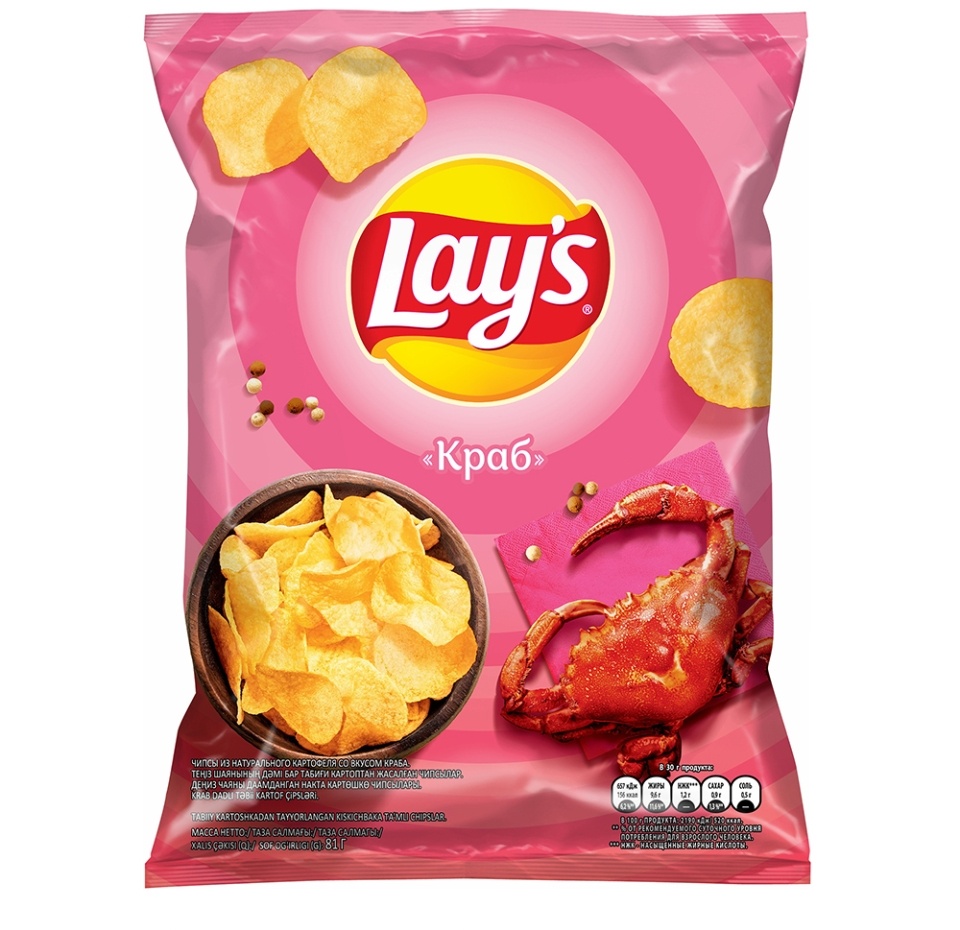 

Чипсы картофельные Lay's Краб 81 г