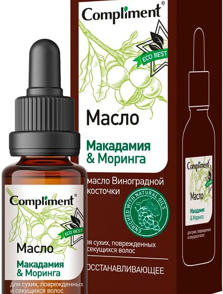 Масло для волос Compliment Eco Best Макадамия & Моринга восстанавливающее 27мл