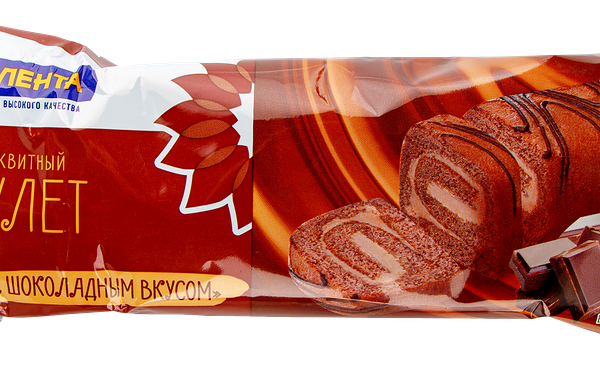 Рулет бисквитный ЛЕНТА с шоколадным вкусом