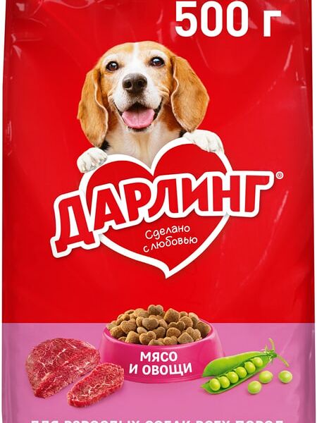 Сухой корм для собак Дарлинг с мясом и овощами 500г