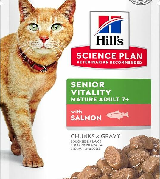 Влажный корм для кошек старше 7 лет Hills Youthful Vitality с лососем в соусе, 85 г