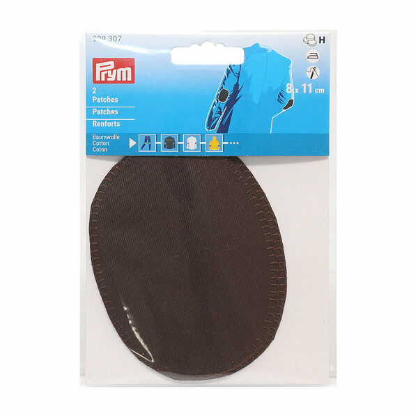 929307 Заплатки хлопок, термоклеевые, 8х11см коричневый, Prym