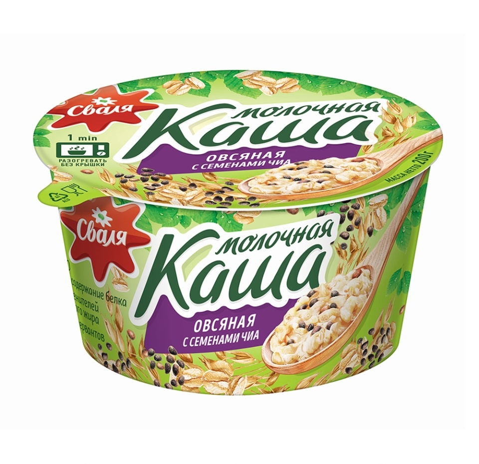 

Каша овсяная Сваля с семенами чиа 3.8% 200 г