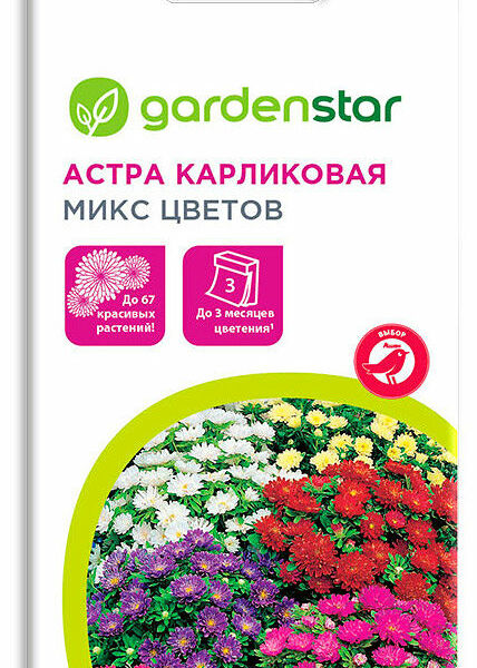 Астра Карликовая микс цветов ТМ Garden Star (Гарден Стар)