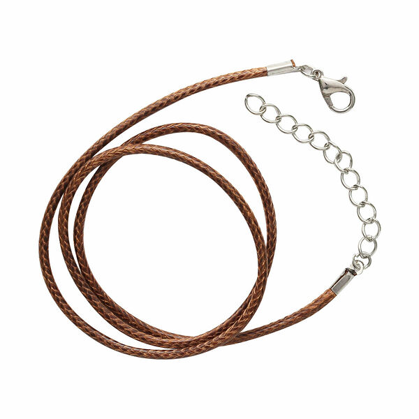 4AR343 Шнур вощеный с замком, 2мм, 43см.(77 кофейный)