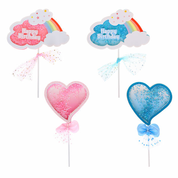 Fntastic декор для торта в виде сердца, облачка, 28 см, пластик, бумага, 2 дизайна