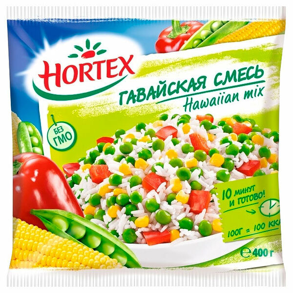 Гавайская смесь Hortex овощная с рисом быстрозамороженная 400 г