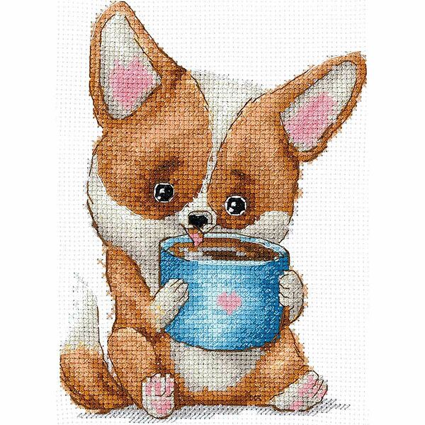 К-62 Набор для вышивания 'Кофеманы. Корги' 11х15см