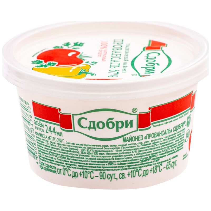 

Майонез Сдобри Провансаль 67% 230 г