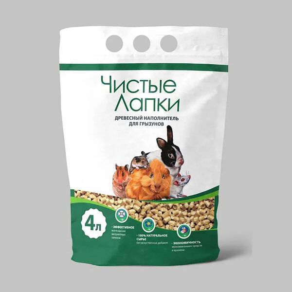 Наполнитель древесный для грызунов 4 л