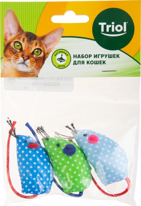 

Набор игрушек для кошек Triol 3 Мышки 5 см