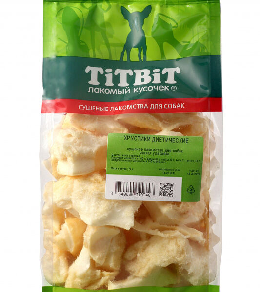 Лакомство TiTBiT для собак хрустики говяжьи диетические