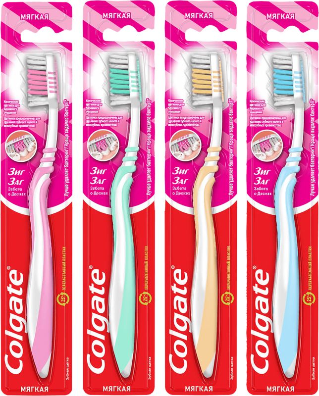 

Зубная щётка Colgate Zig Zag Забота о деснах Мягкая 1 шт, цвет в ассортименте