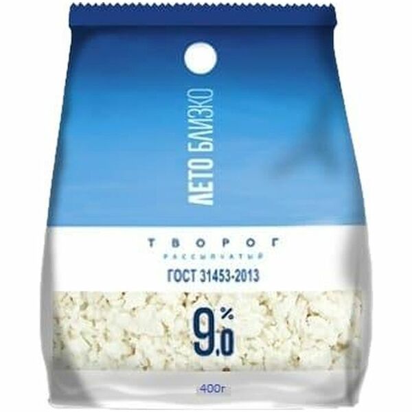 Творог Лето близко рассыпчатый 9%