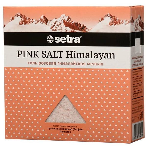 Соль розовая гималайская мелкая Сетра