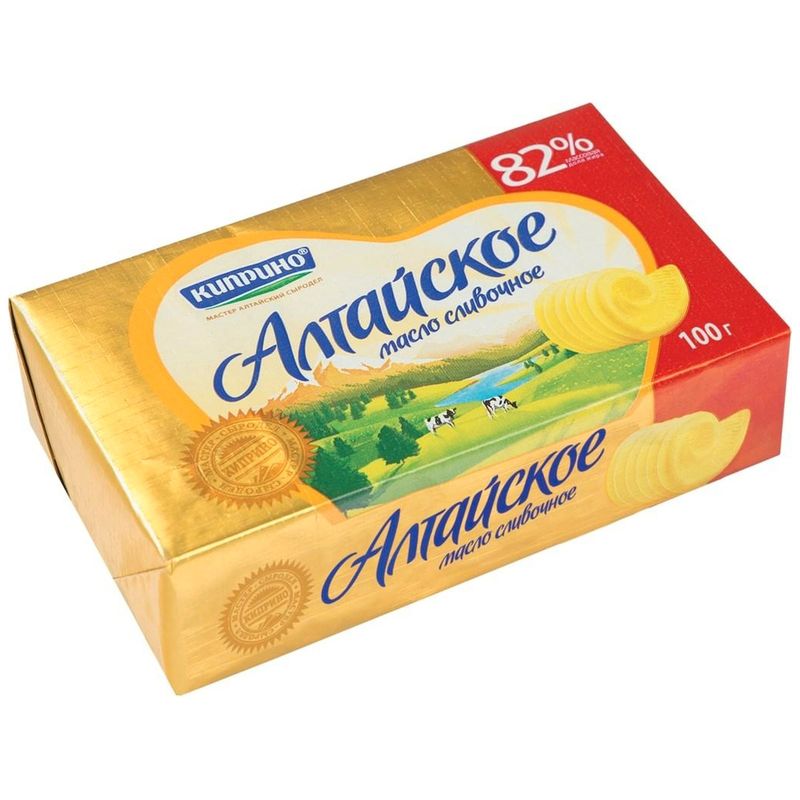 

Масло сливочное Киприно Алтайское 82% 100 г