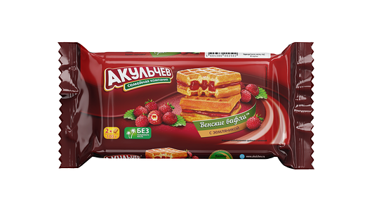 Вафли Акульчев Венские с земляникой 100г