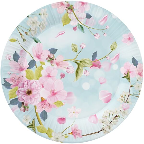 Набор бумажных тарелок Свежий ветер Яблоневый цвет 23см*6шт