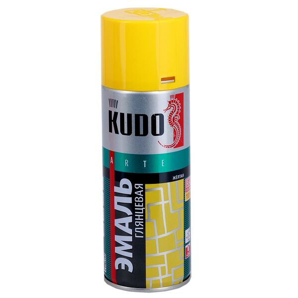 Краска-эмаль Kudo универсальная 1013, желтая, 520 мл