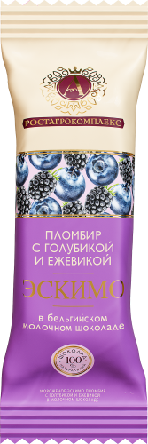 

Мороженое А.Ростагрокомплекс эскимо с голубикой и ежевикой в молочном шоколаде 65 г