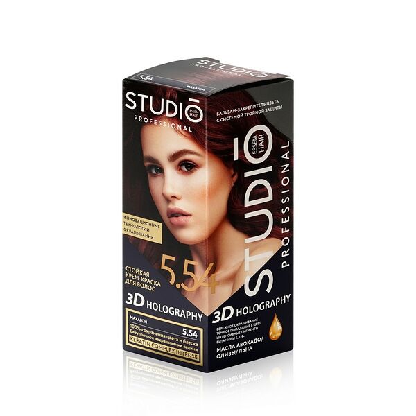 Стойкая крем-краска Studio 5.54 Махагон, 115 мл