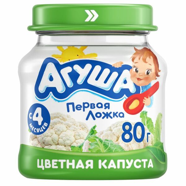 Пюре овощное Агуша Цветная капуста с 4 месяцев, 80г