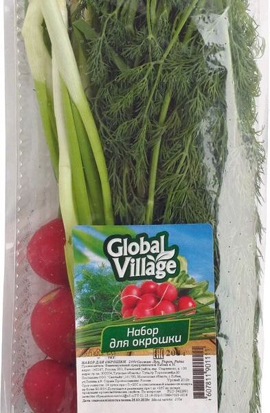 Набор Global Village для окрошки: лук, укроп, редис, 200 г