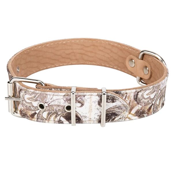 Ошейник для собак Мозаика, натурально-коричневый, 35 мм
