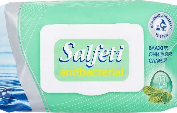Салфетки влажные Salfeti 72 шт антибактериальные