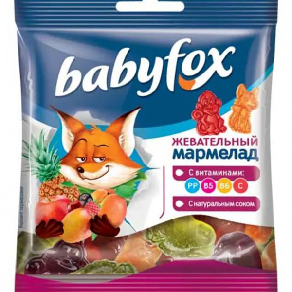 Мармелад BabyFox жевательный с соком ягод и фруктов