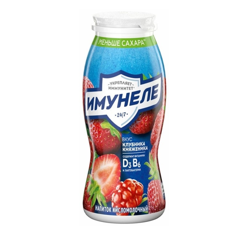 

Напиток функциональный Имунеле Клубника-Княженика 1.2% 100 г